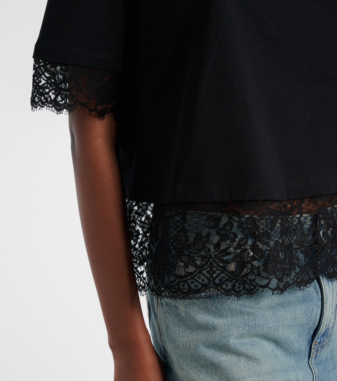 Cotton lace T-shirt | McQueen