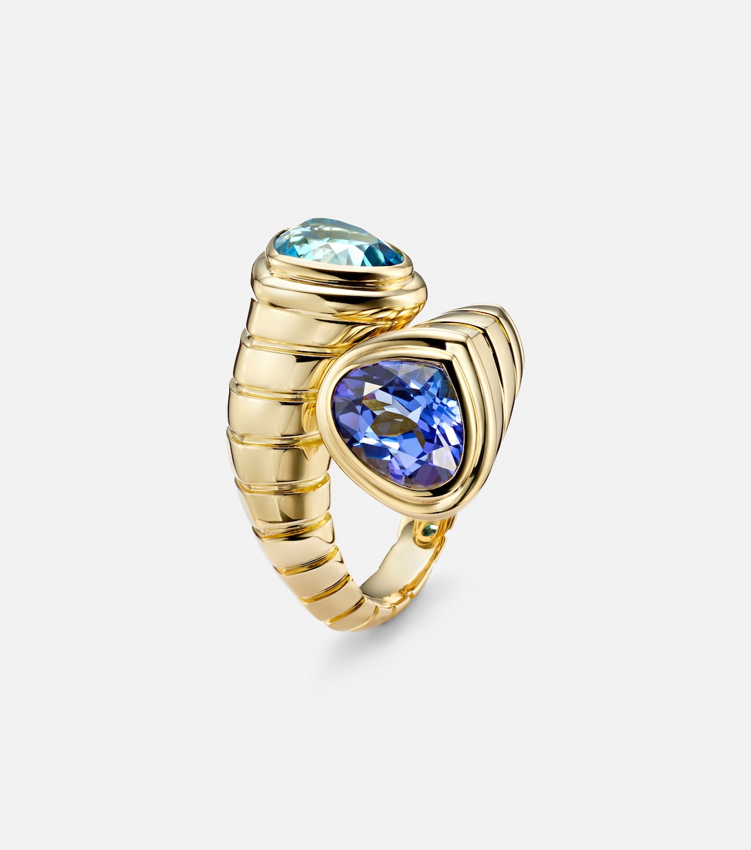 Toi Et Moi 18kt gold ring with topaz and tanzanite | Marina B