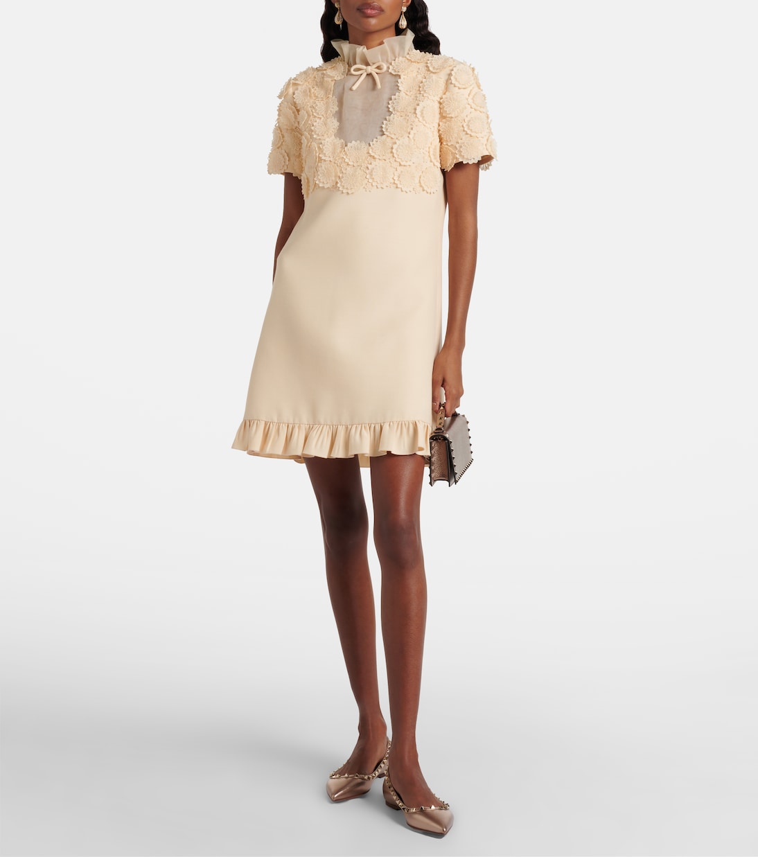 Schultertasche Rockstud Mini aus Metallic-Leder | Valentino Garavani