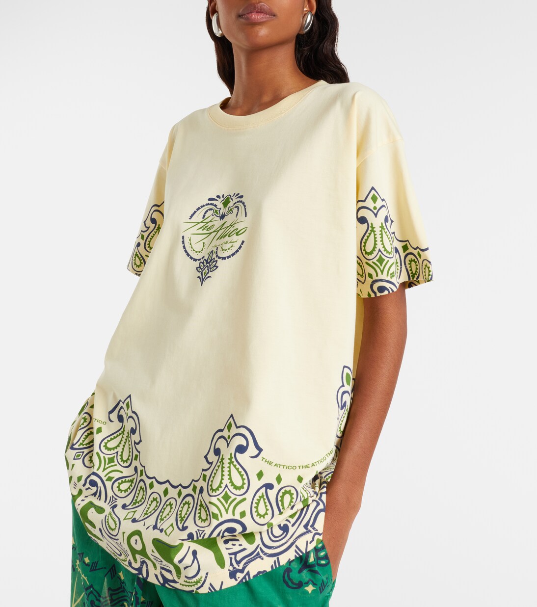 Bandana oversized cotton jersey T-shirt | The Attico