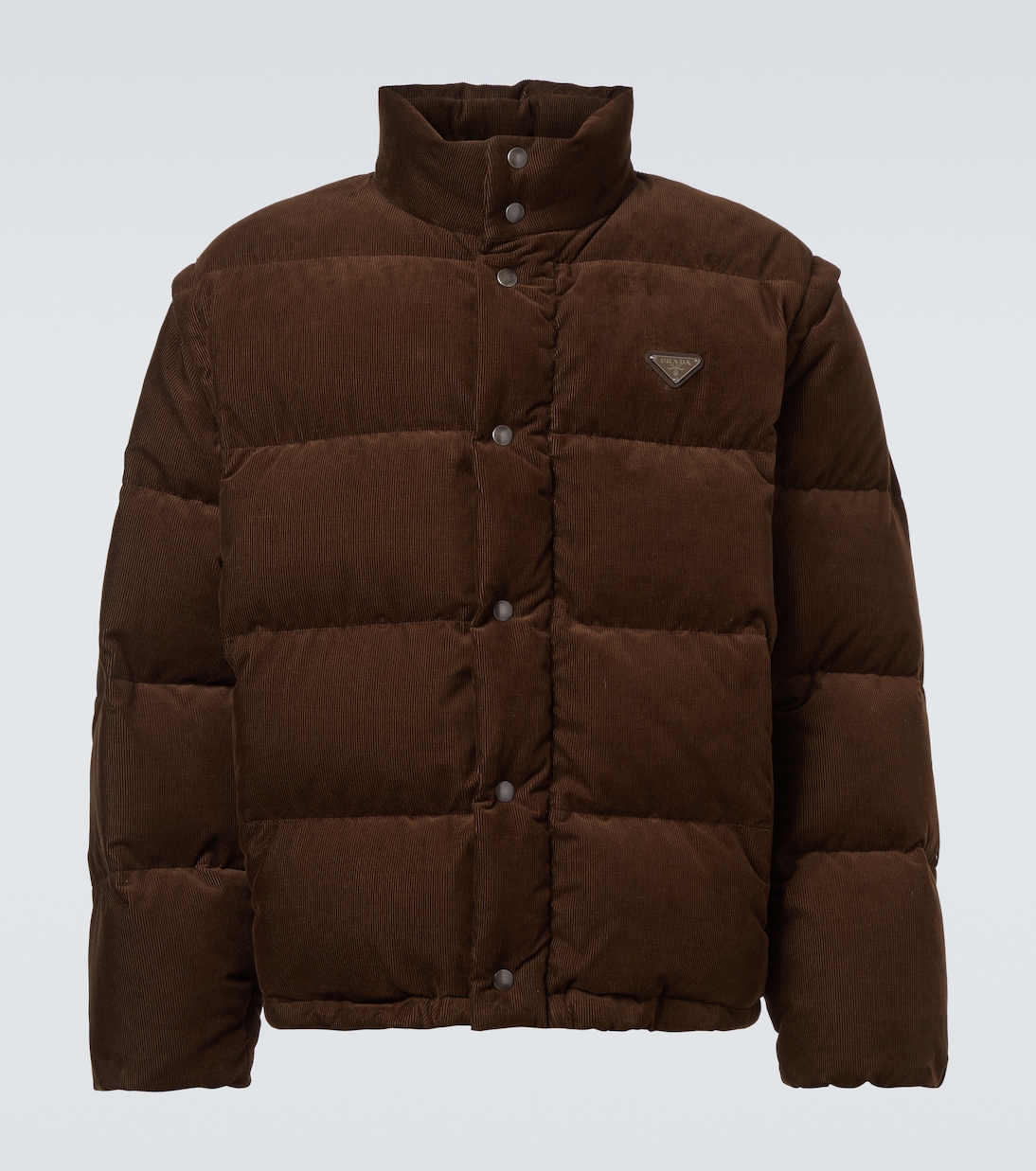 Convertible cotton corduroy down jacket | Prada
