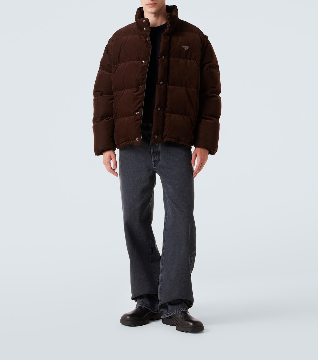 Convertible cotton corduroy down jacket | Prada