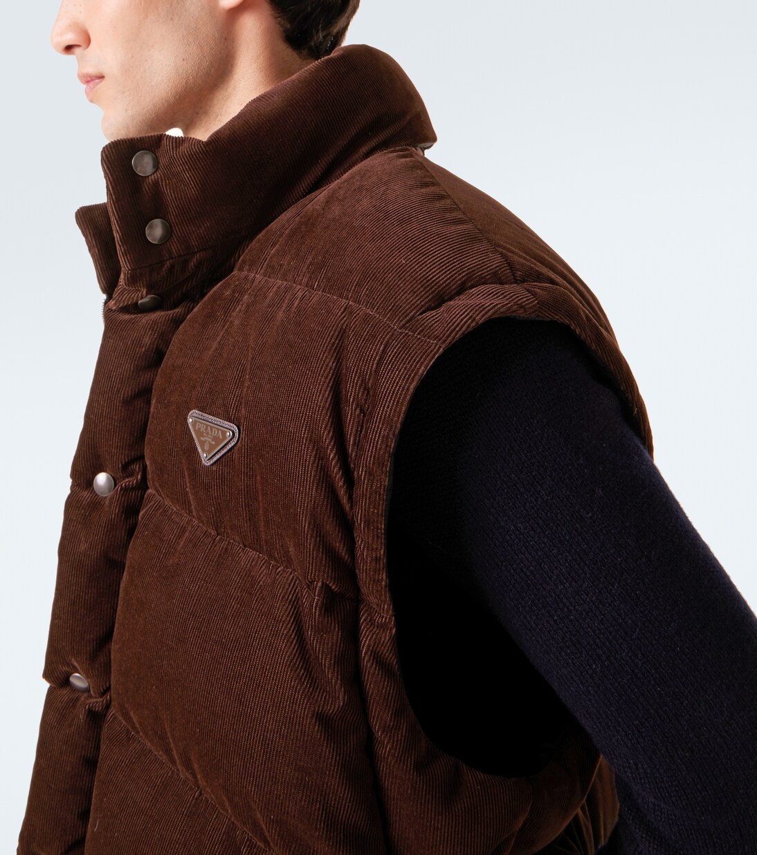 Convertible cotton corduroy down jacket | Prada
