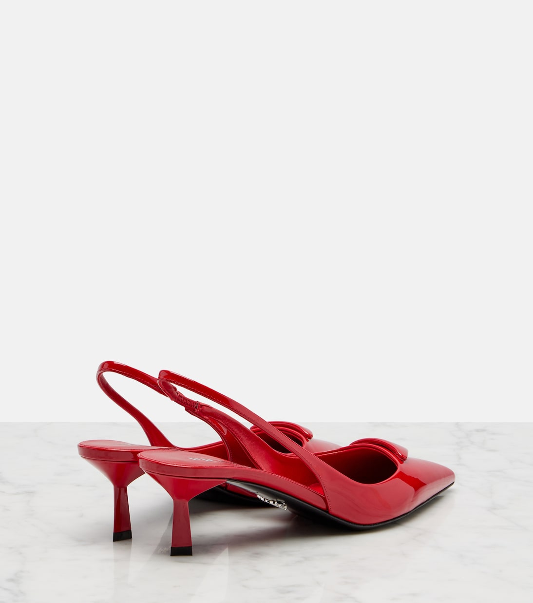 55 patent leather slingback pumps | Prada
