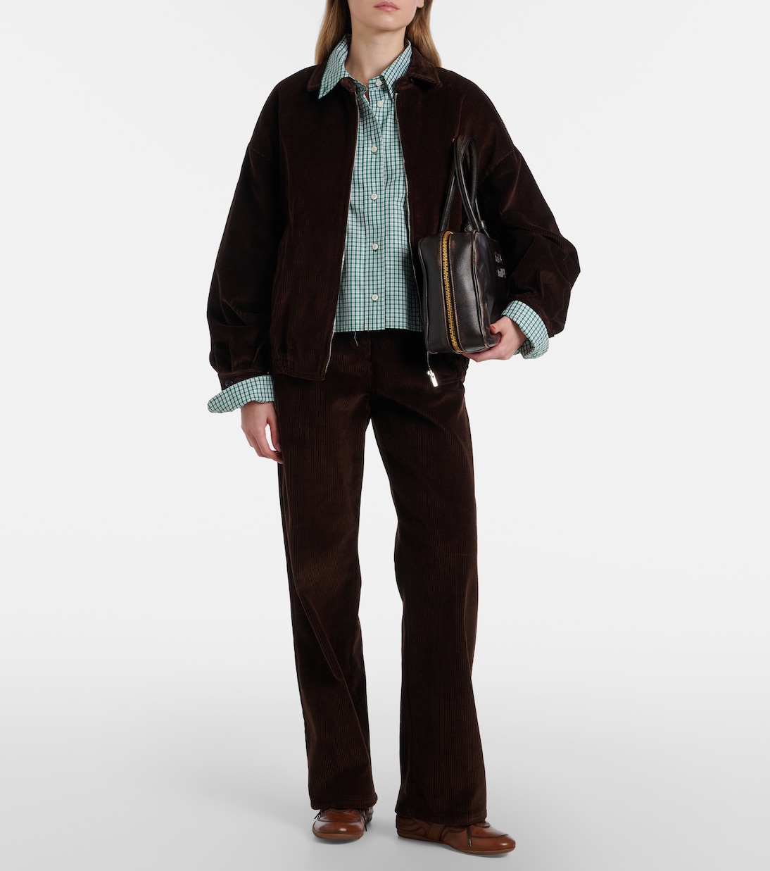 Oversize-Blouson aus Baumwoll-Cord | Miu Miu