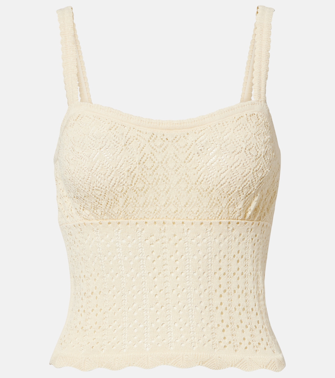Nadille pointelle scalloped top | Dôen