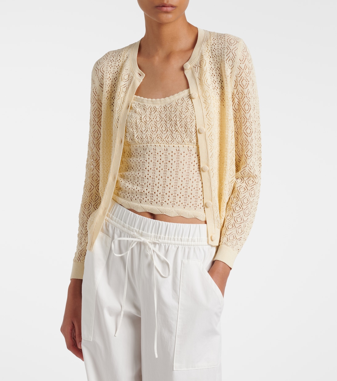 Nadille pointelle scalloped top | Dôen