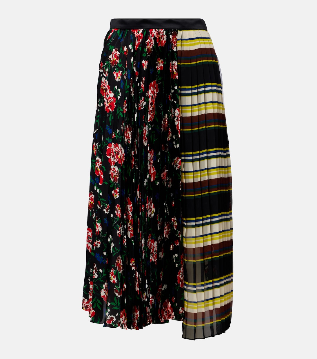 Printed plissé midi skirt | Sacai