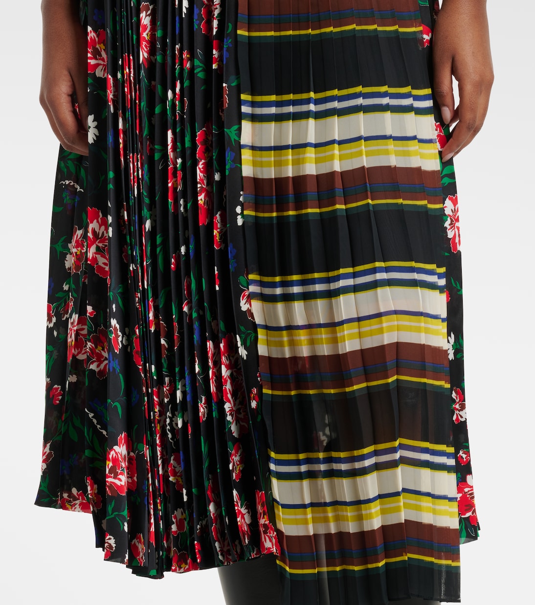 Printed plissé midi skirt | Sacai