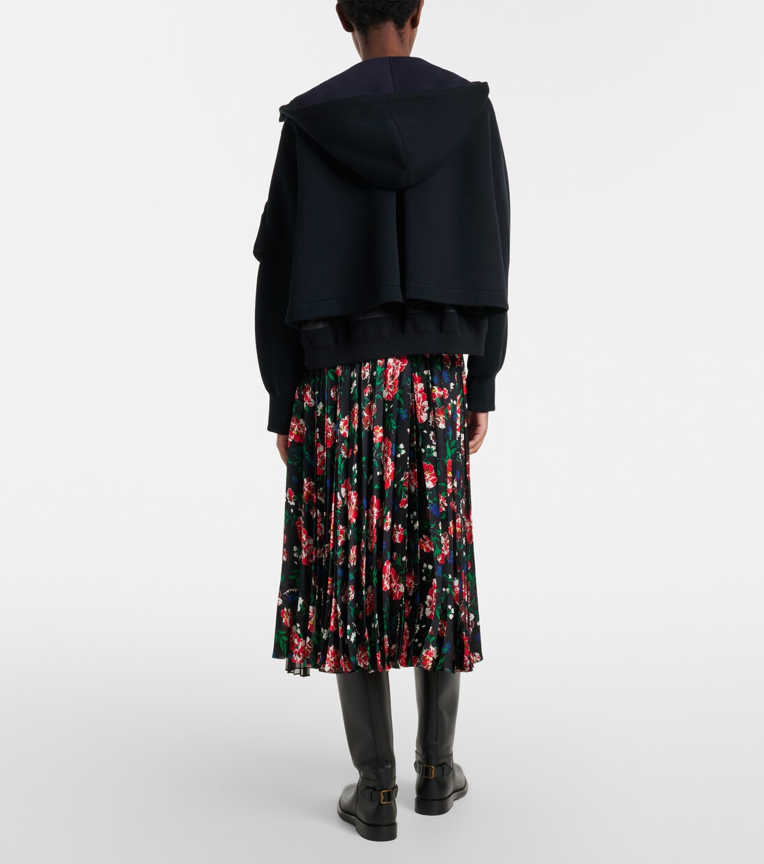 Printed plissé midi skirt | Sacai
