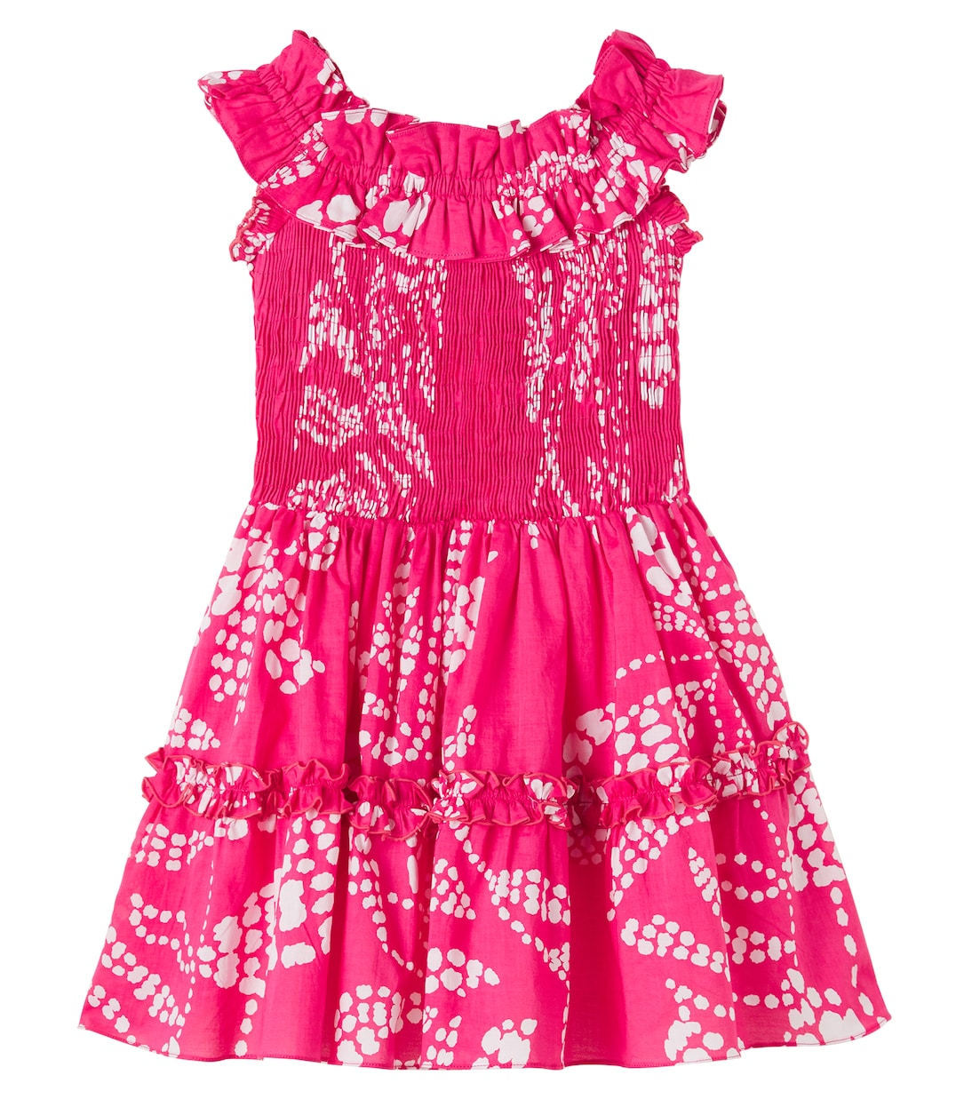 Amber printed ruffled cotton dress | Poupette St Barth Kids