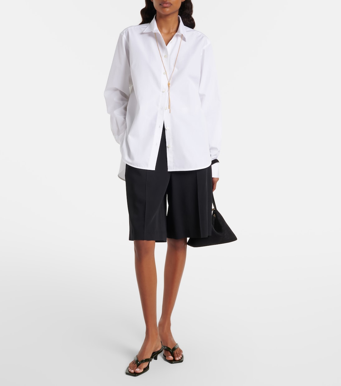 Tongs en cuir à effet croco | Toteme