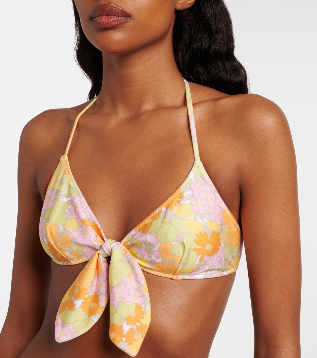 Bow-detail floral bikini top | Chloé