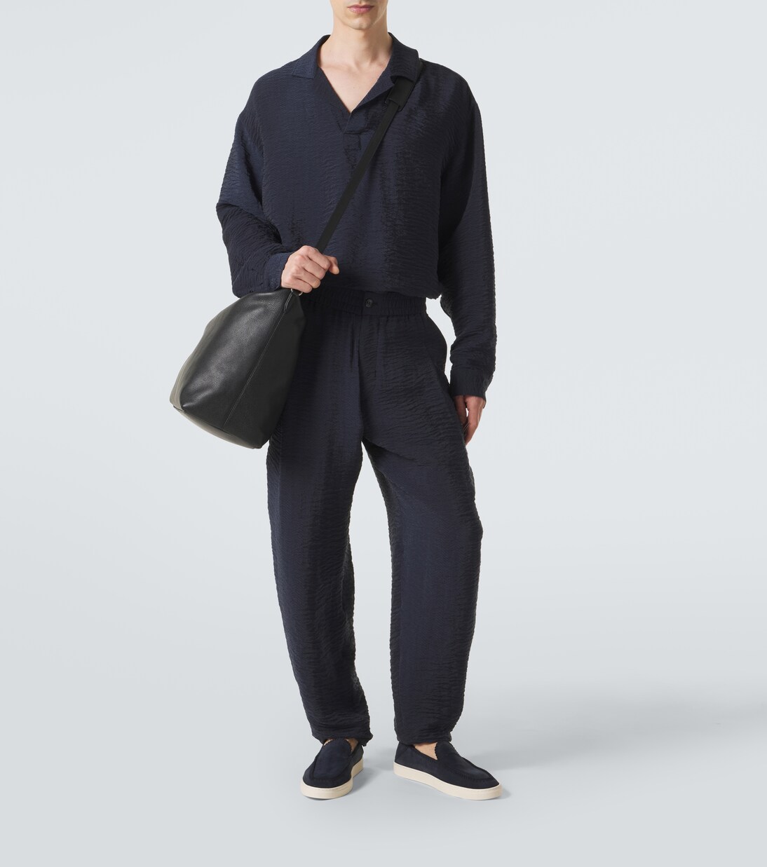 Seersucker straight pants | Giorgio Armani