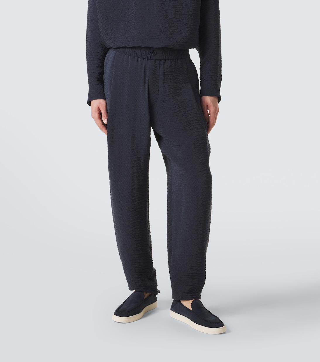 Seersucker straight pants | Giorgio Armani