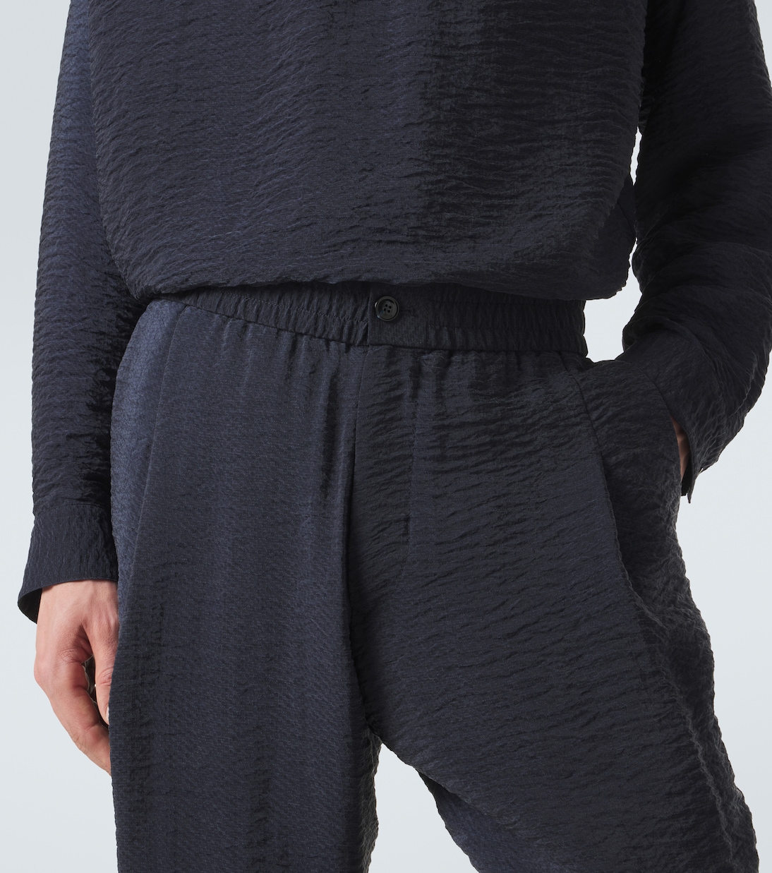 Seersucker straight pants | Giorgio Armani