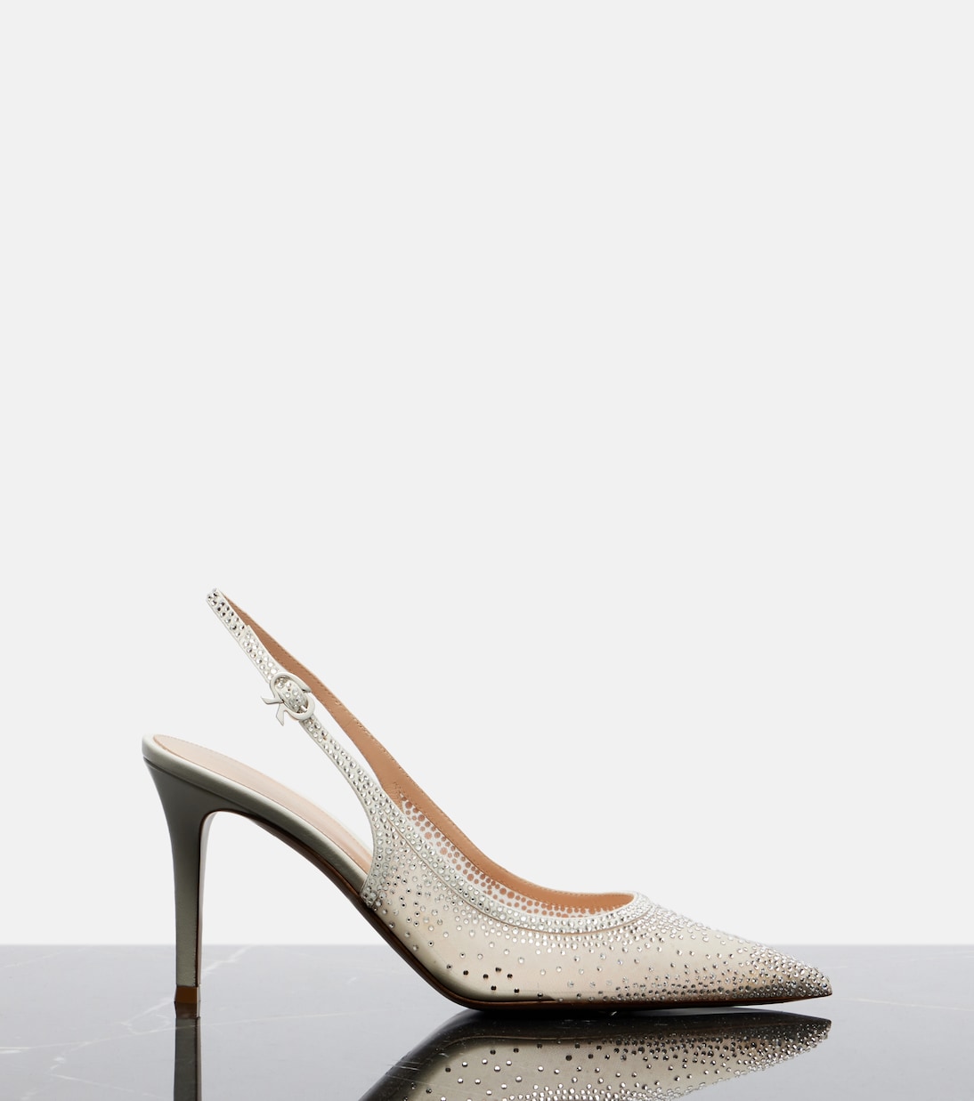 Regina embellished leather slingback pumps | Gianvito Rossi