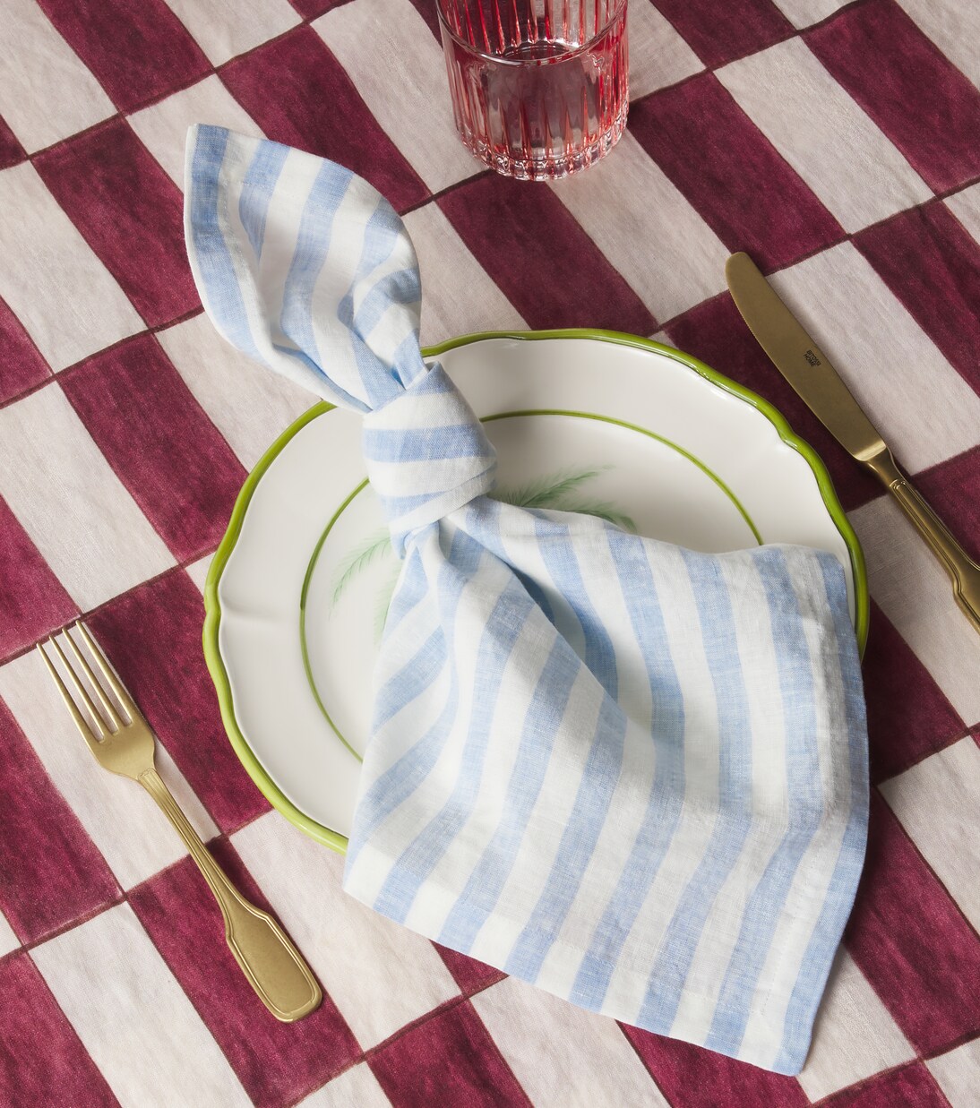 条纹亚麻餐巾四件套 | Once Milano