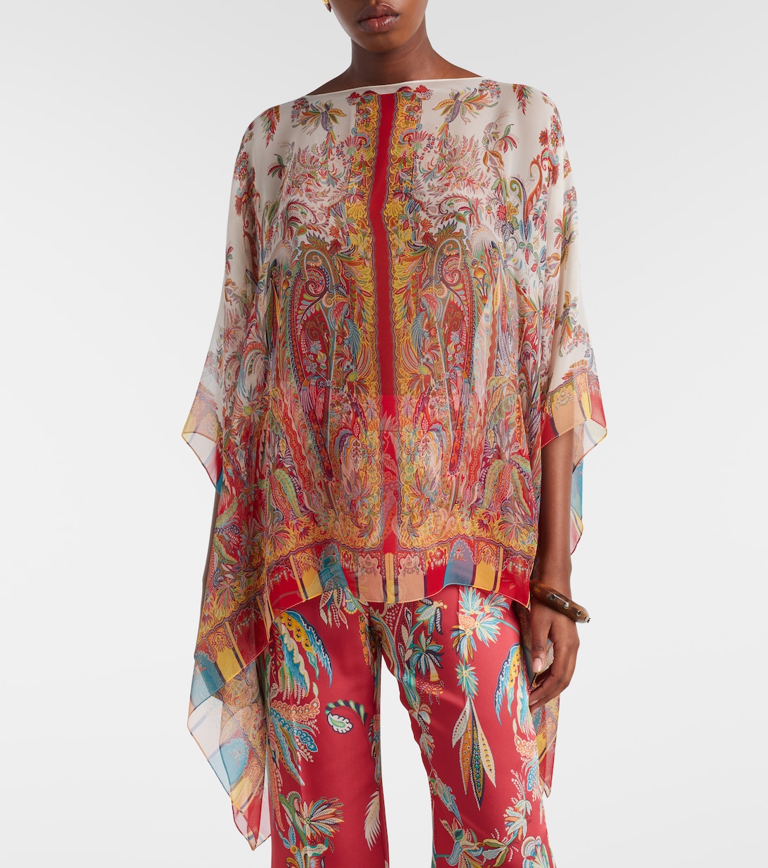 Bedruckte Poncho aus Seide | Etro