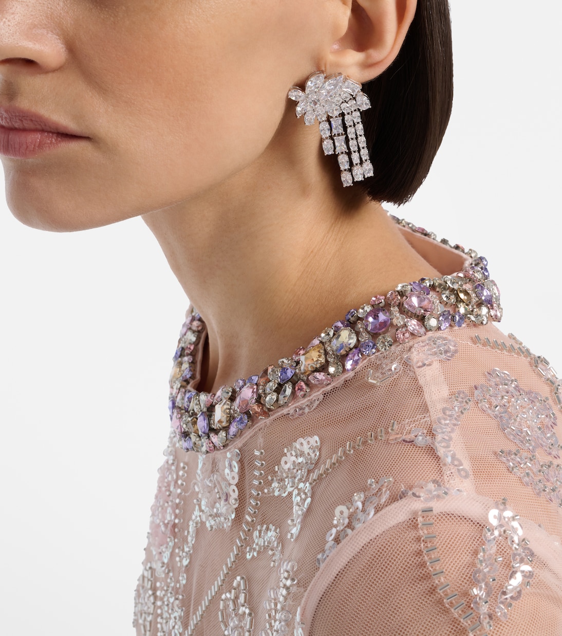 Crystal-embellished drop earrings | Self-Portrait