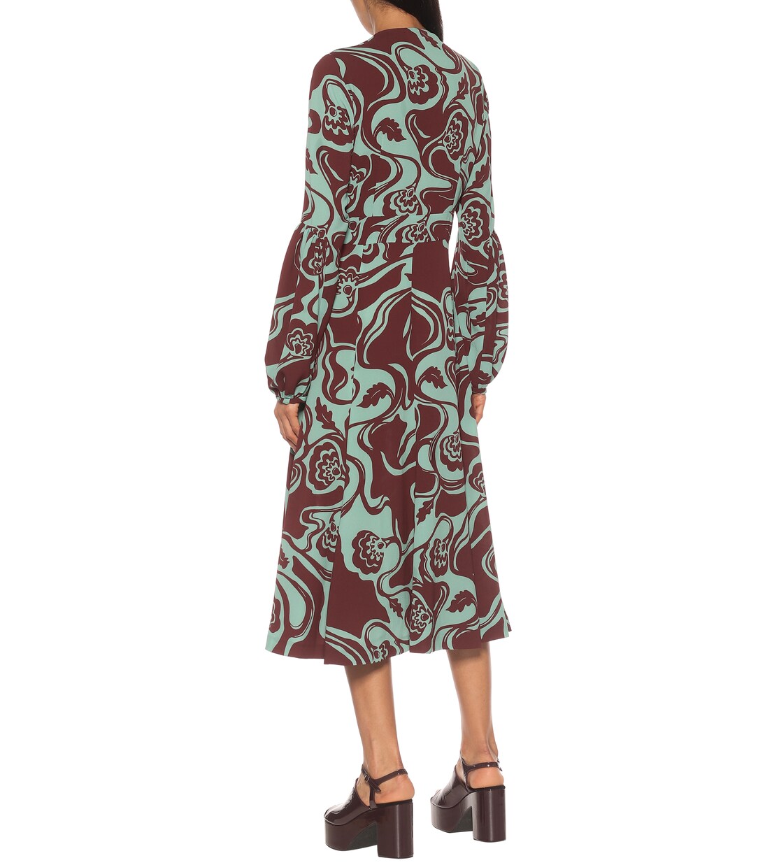 Robe midi en crêpe à fleurs | Dries Van Noten