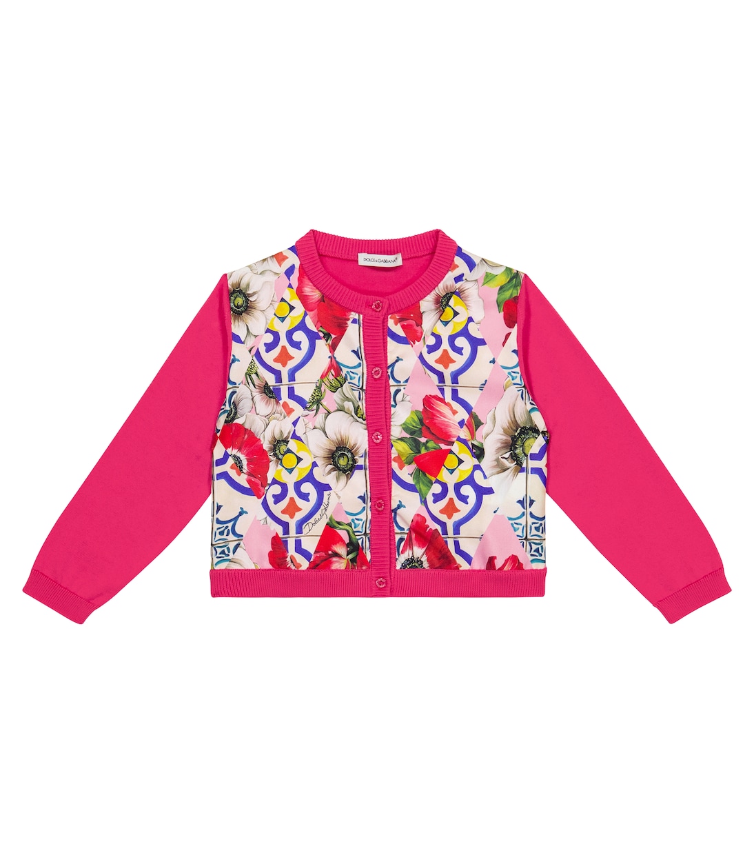 Baby printed cotton and silk cardigan | Dolce&Gabbana Kids