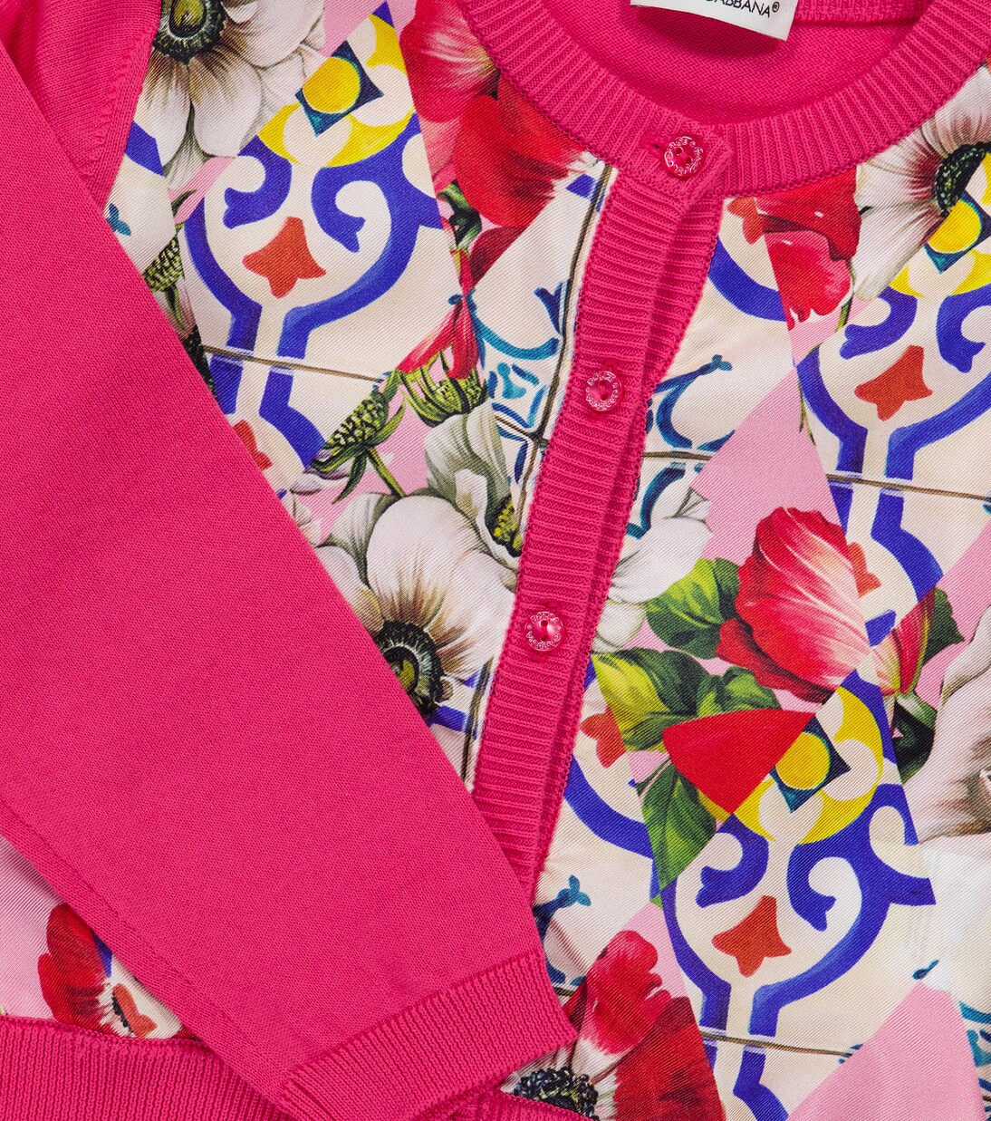 Baby printed cotton and silk cardigan | Dolce&Gabbana Kids