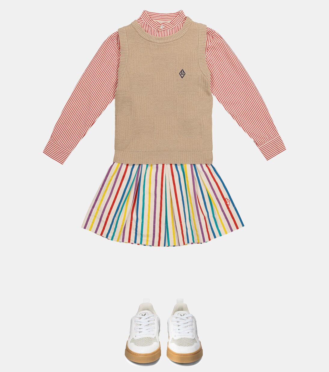 Jupe en coton à rayures | The Animals Observatory