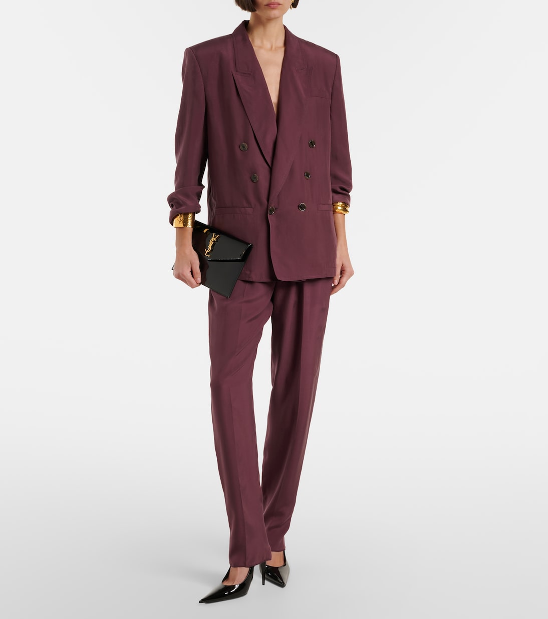 Uptown patent leather clutch | Saint Laurent