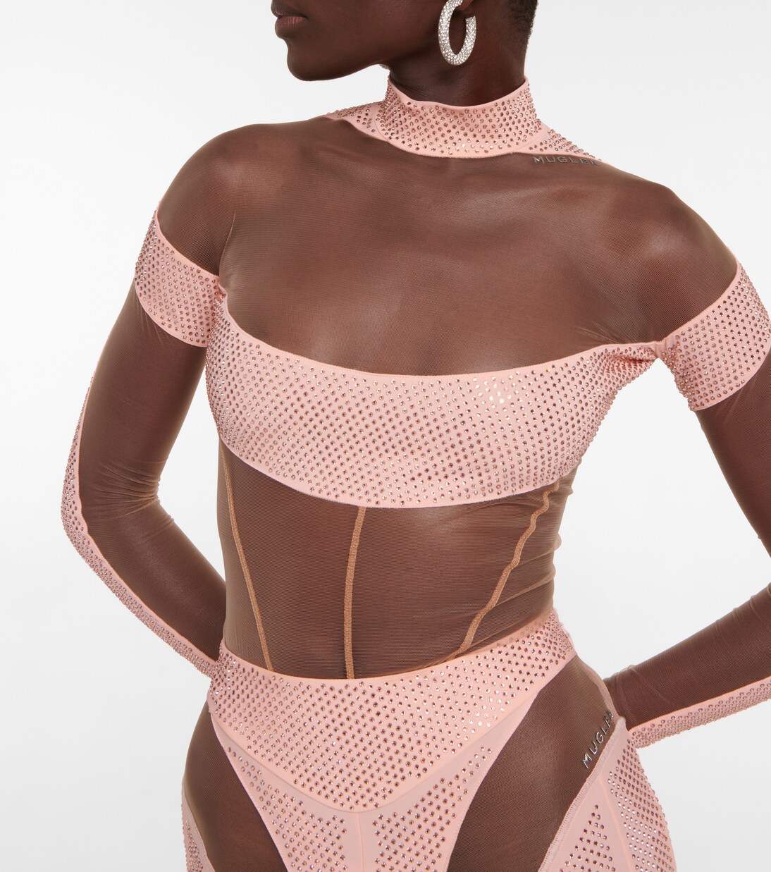 Body aus Mesh und Jersey | Mugler
