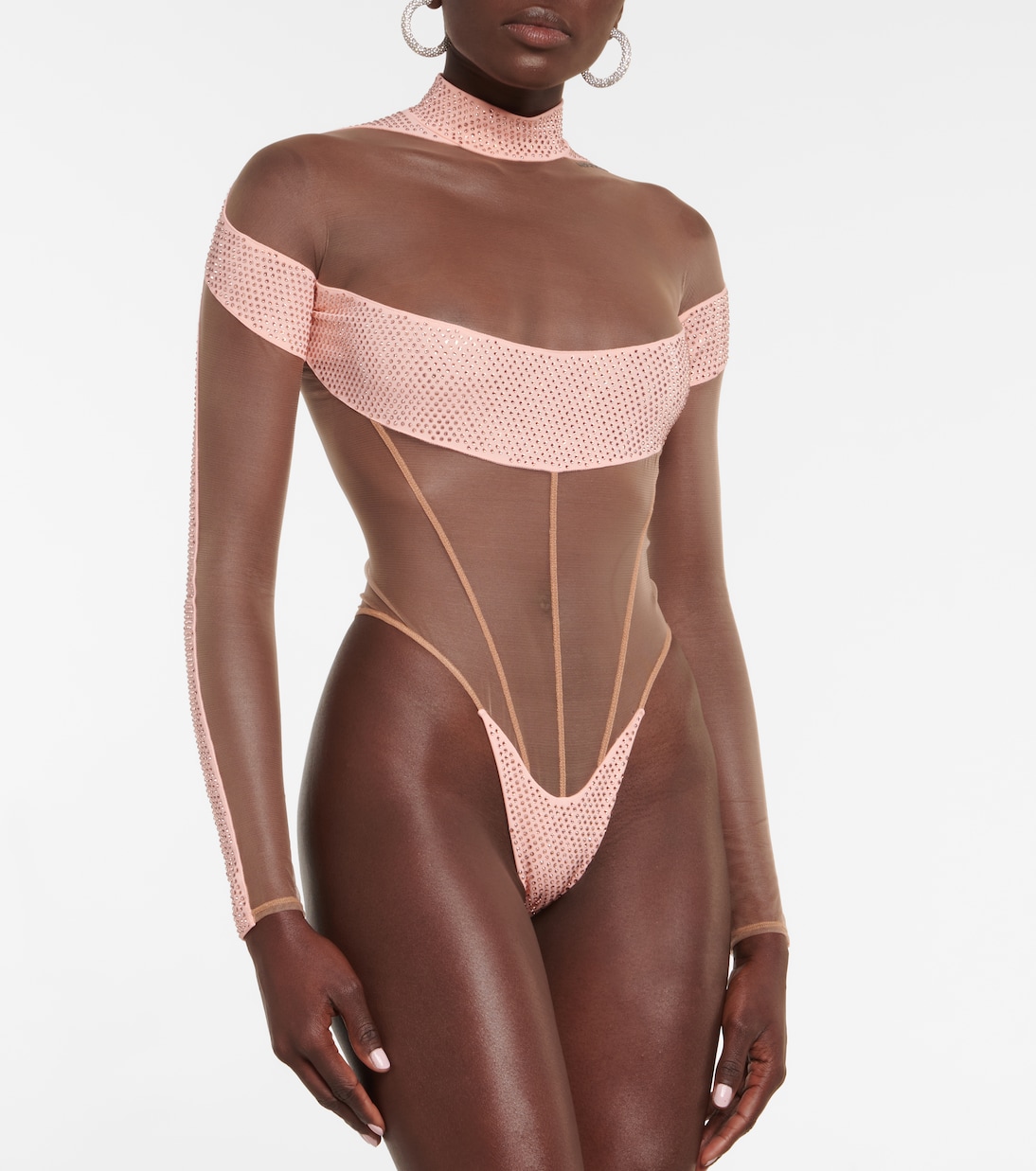 Body aus Mesh und Jersey | Mugler