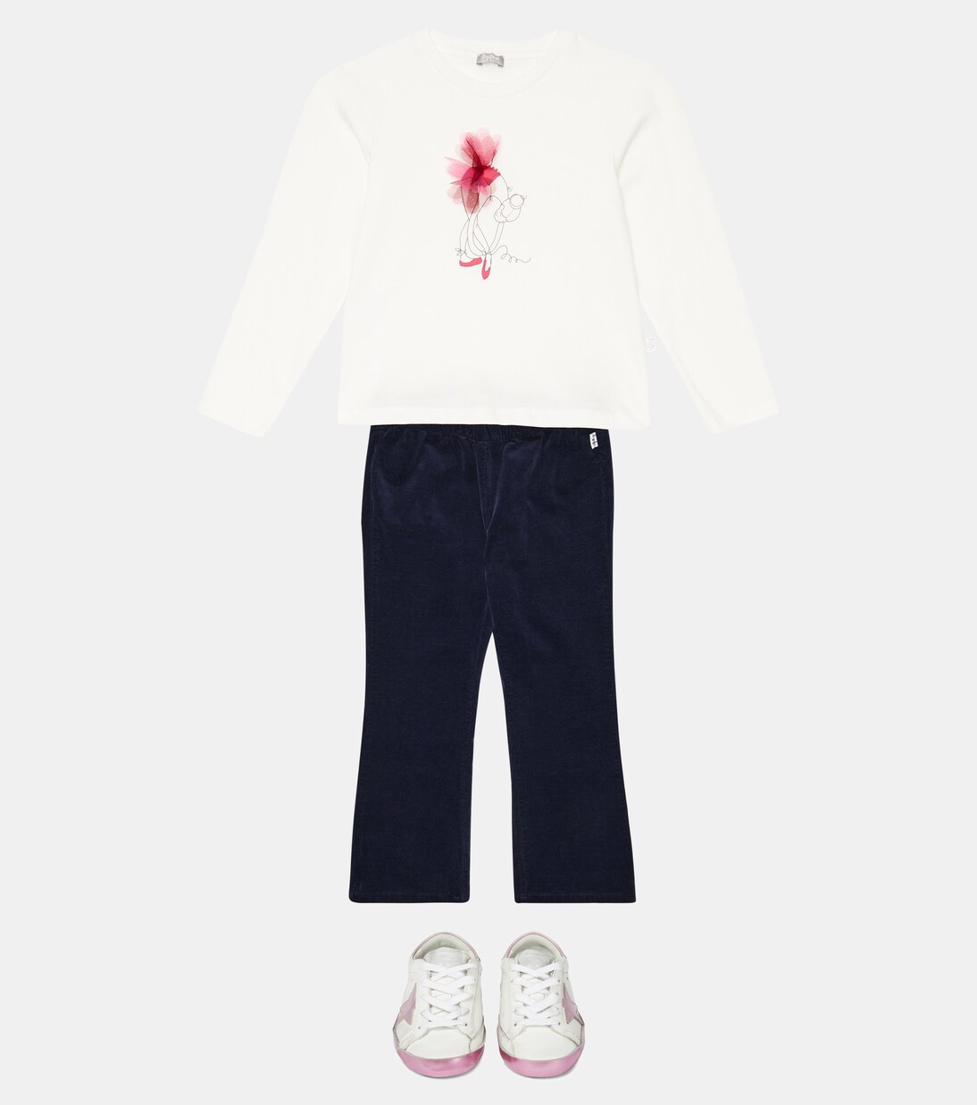 Appliquéd cotton jersey top | Il Gufo