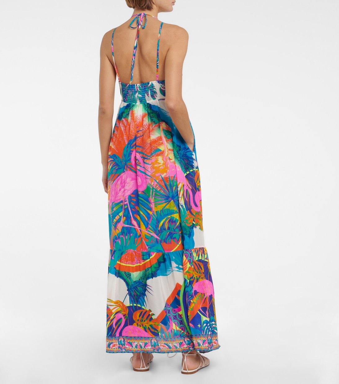 Robe longue en soie à ornements | Camilla