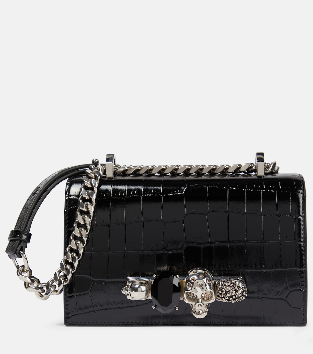 Jewelled Satchel Small leather crossbody bag | McQueen
