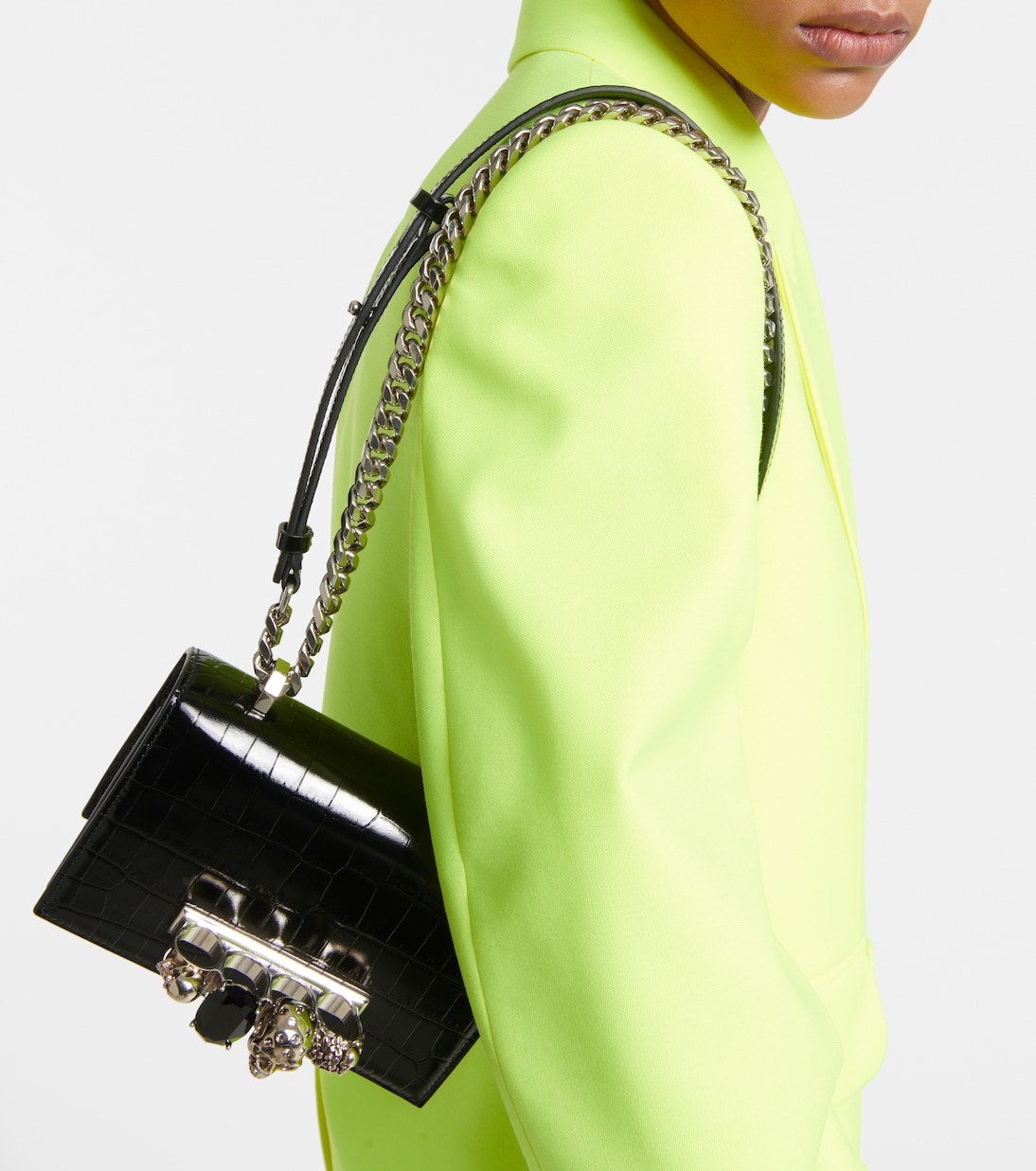 Jewelled Satchel Small leather crossbody bag | McQueen