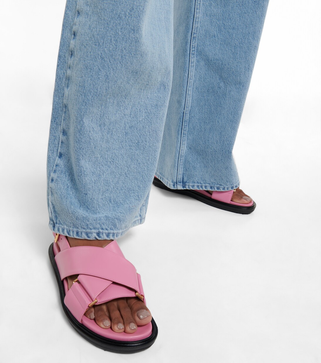 Sandalen Fussbett aus Leder | Marni