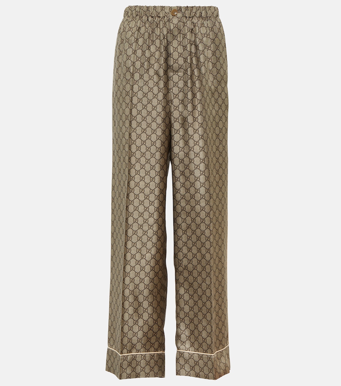GG Supreme wide-leg silk pants | Gucci