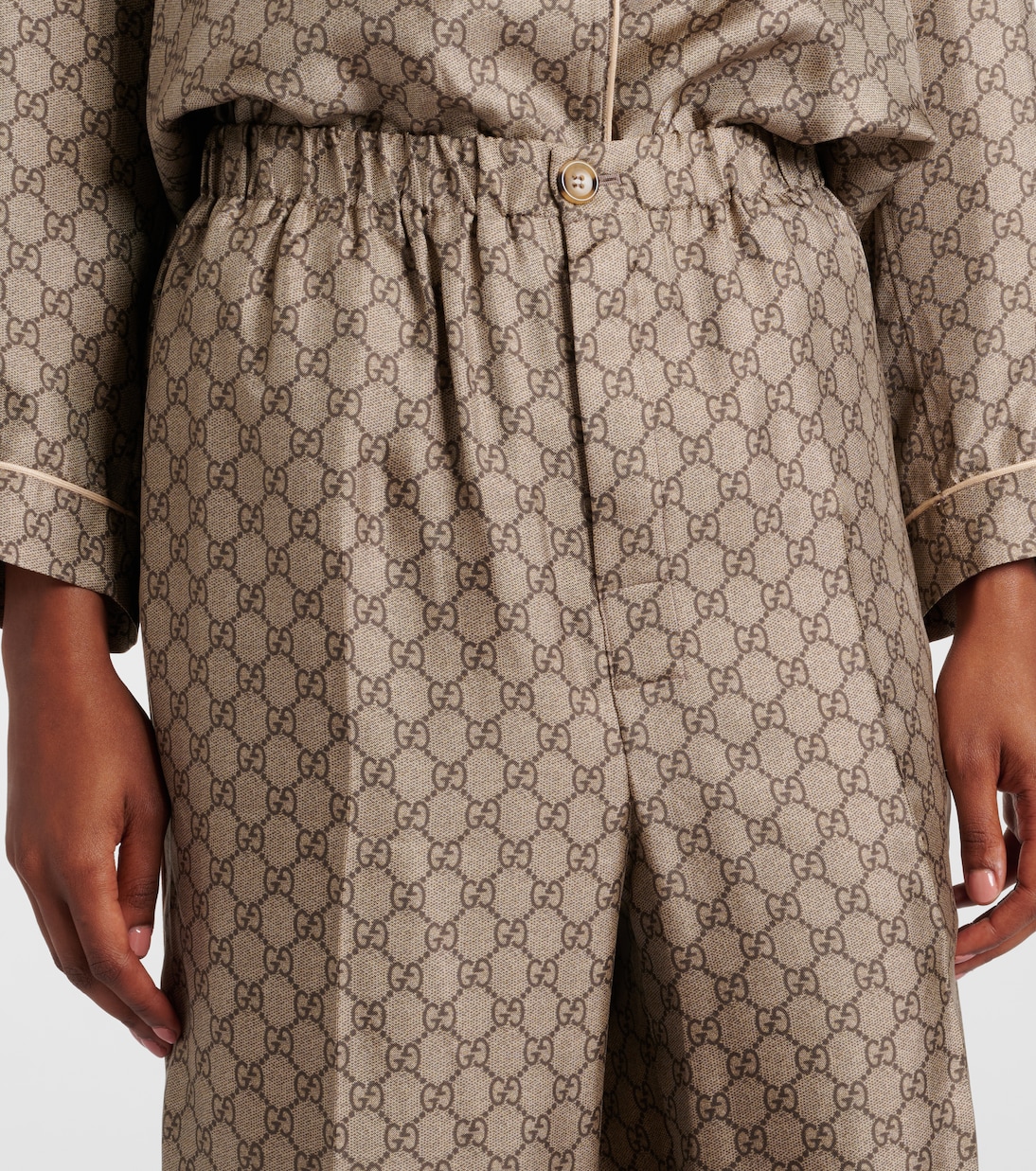 GG Supreme wide-leg silk pants | Gucci