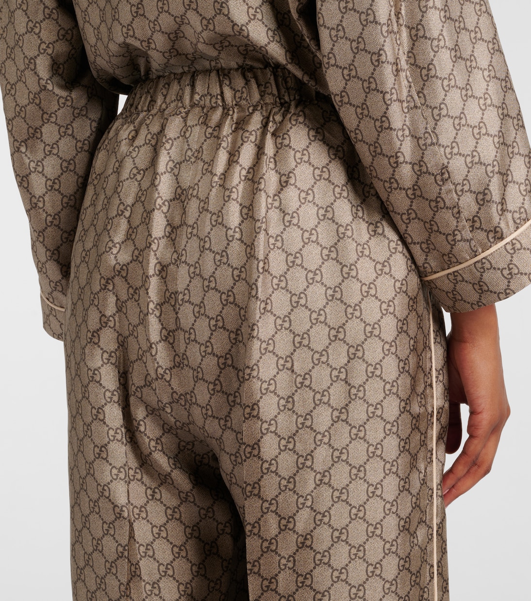 GG Supreme wide-leg silk pants | Gucci