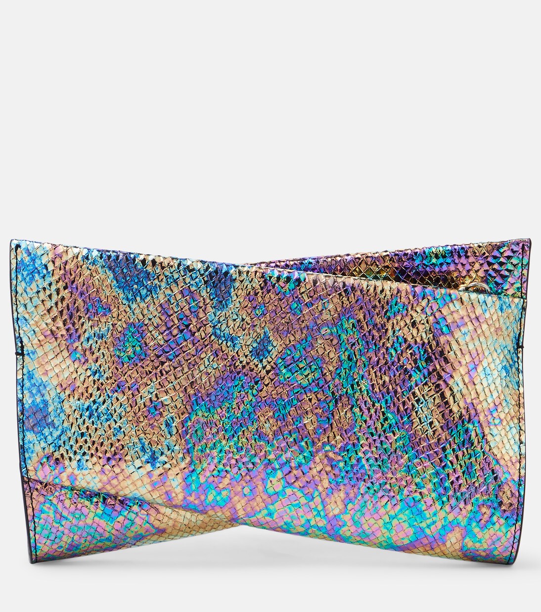 Loubitwist snake-effect leather clutch | Christian Louboutin