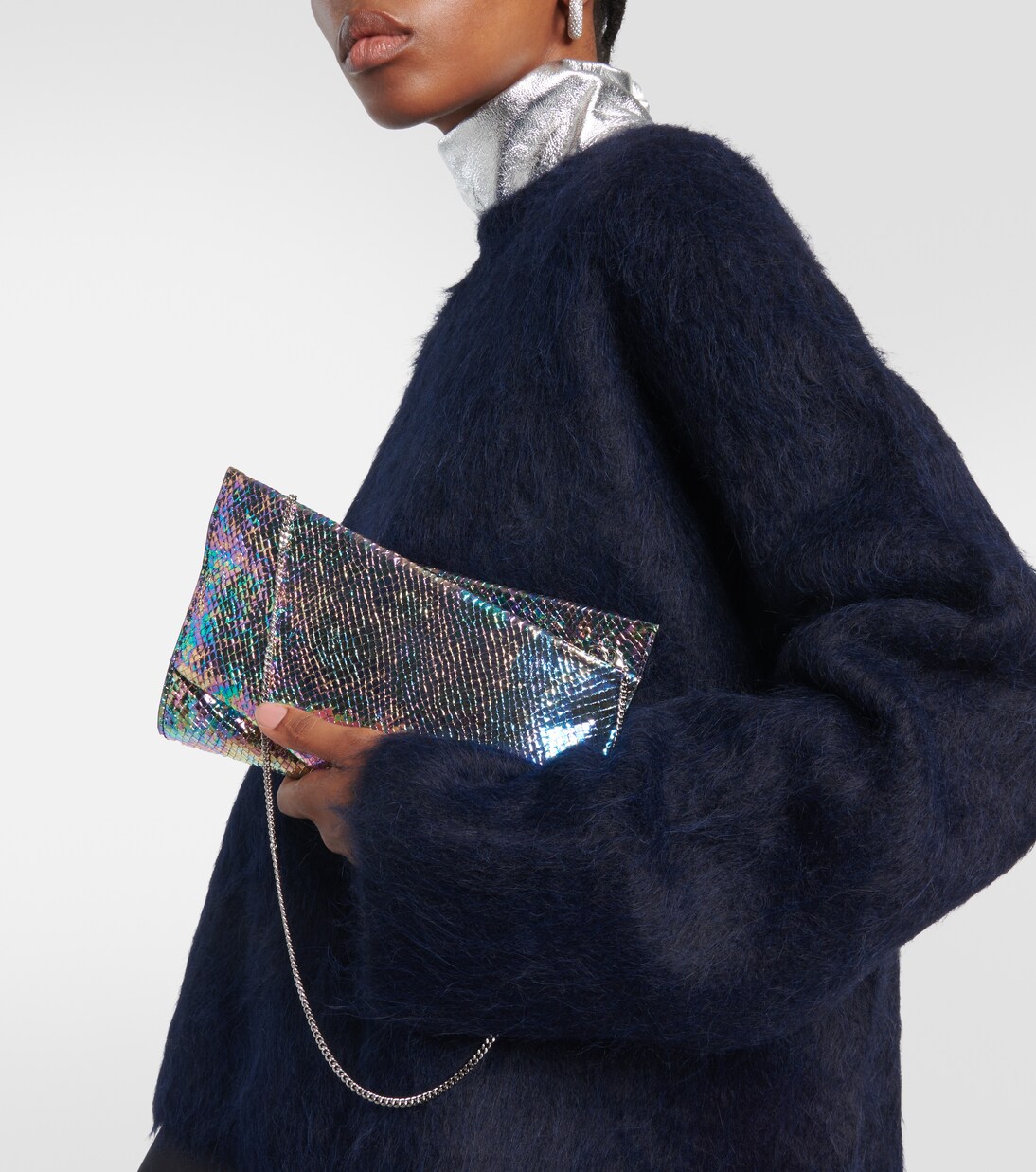 Loubitwist snake-effect leather clutch | Christian Louboutin