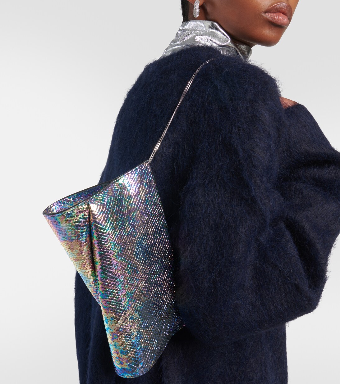 Loubitwist snake-effect leather clutch | Christian Louboutin