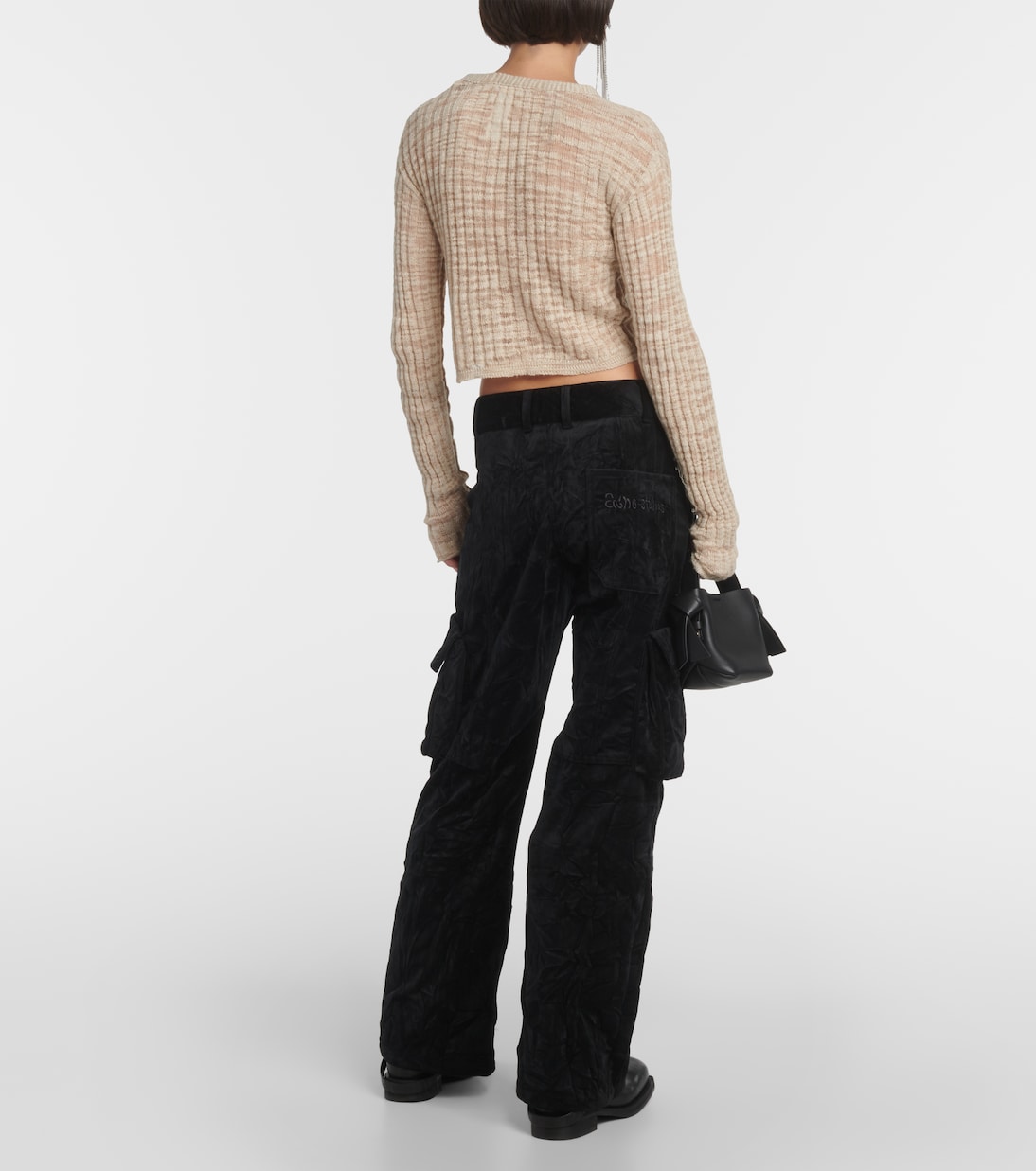 Pantalon cargo à taille mi-haute en velours | Acne Studios
