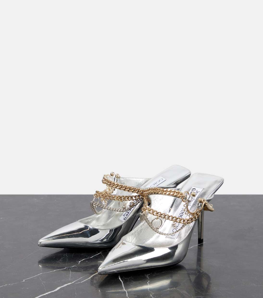 x Jean Paul Gaultier salones destalonados de piel | Jimmy Choo