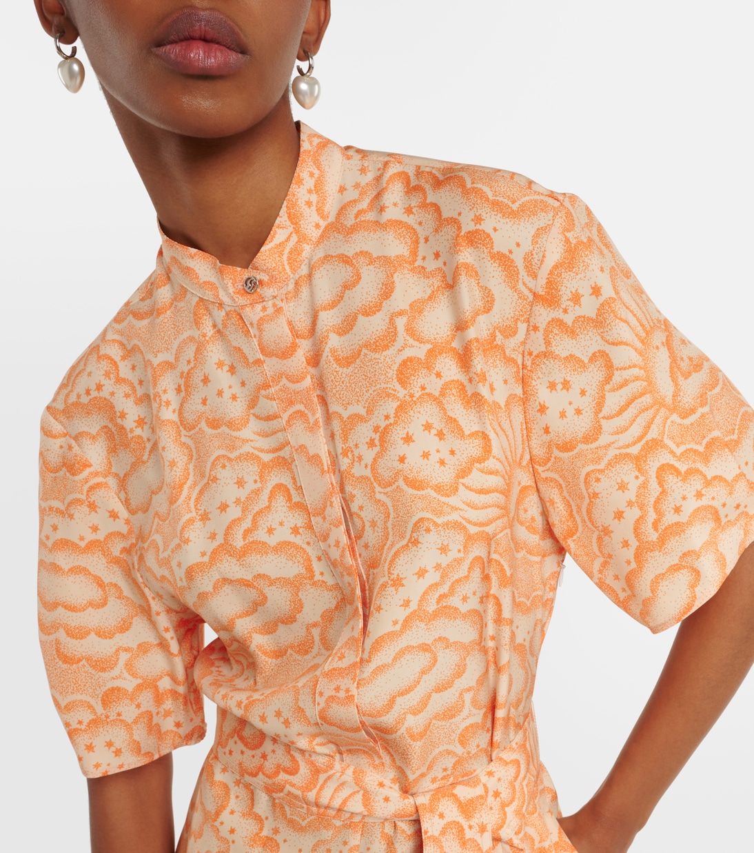 Robe midi asymétrique imprimée | Stella McCartney