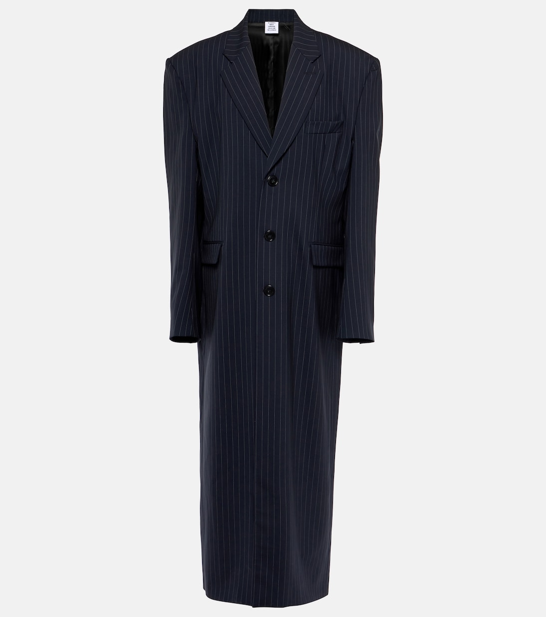 Oversized pinstriped wool coat | Vetements
