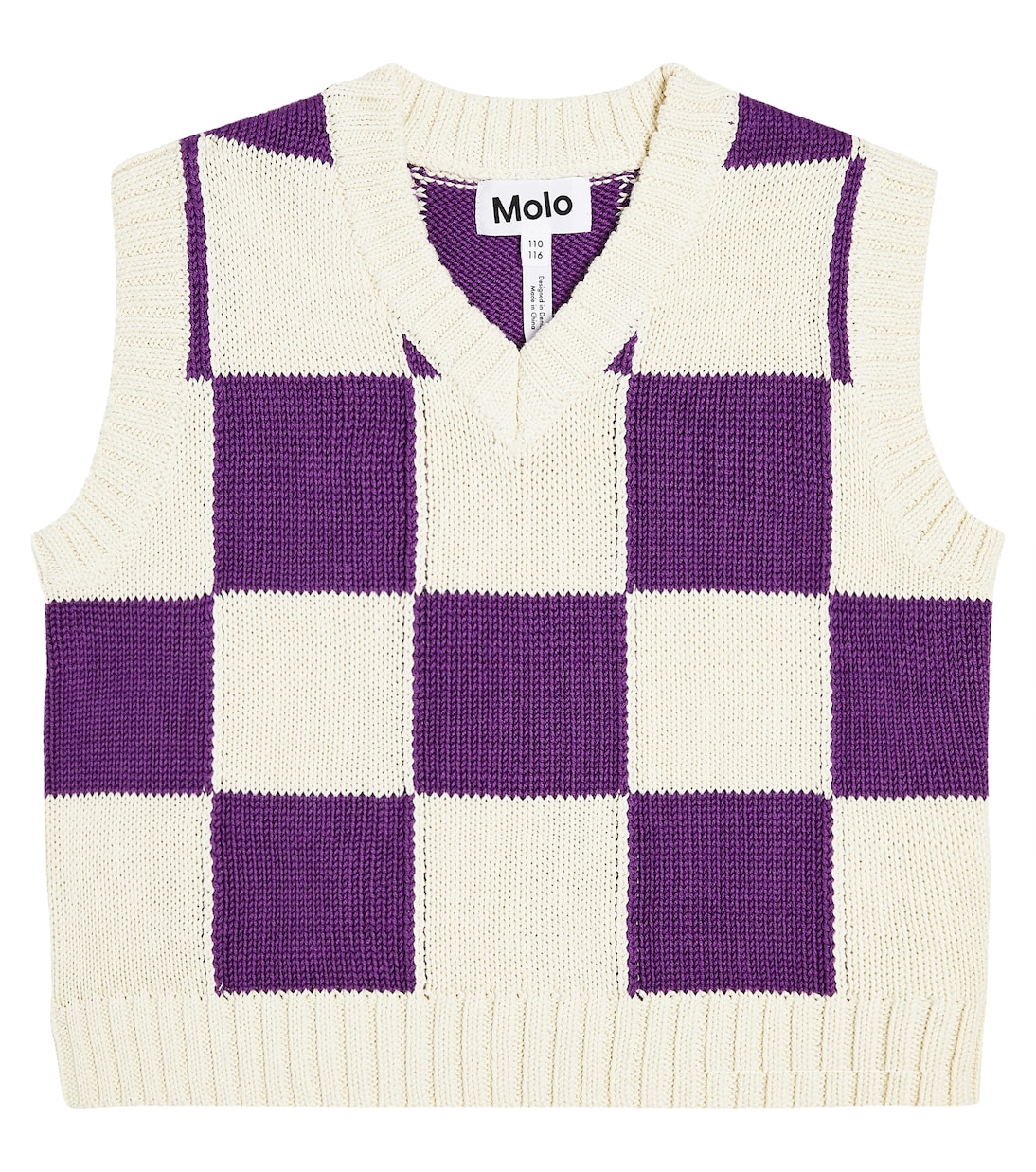Gitta checked cotton vest | Molo