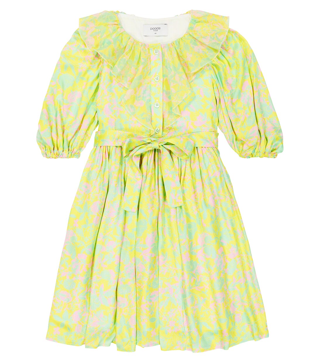 Ruched balloon-sleeve shirt dress | Paade Mode