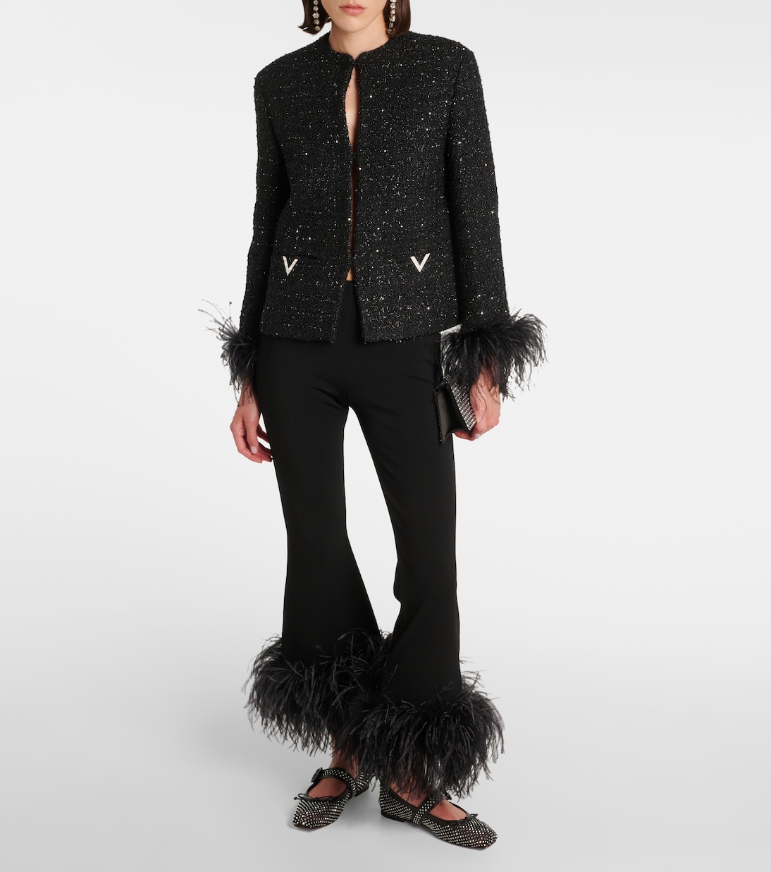 Ballerinas Mamastrapitina aus Mesh mit Kristallen | Christian Louboutin