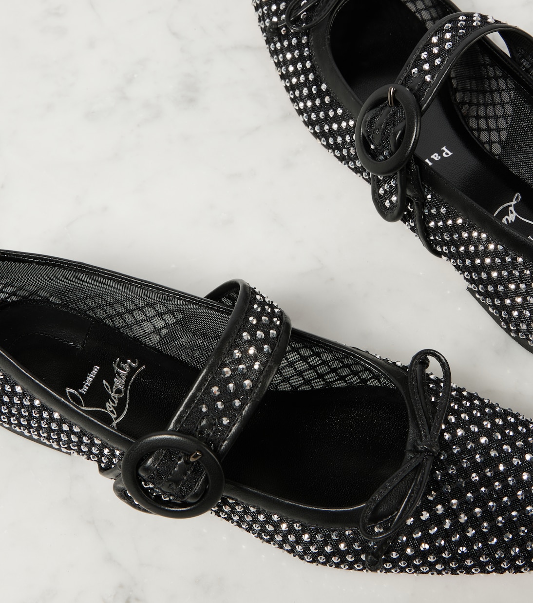 Ballerinas Mamastrapitina aus Mesh mit Kristallen | Christian Louboutin